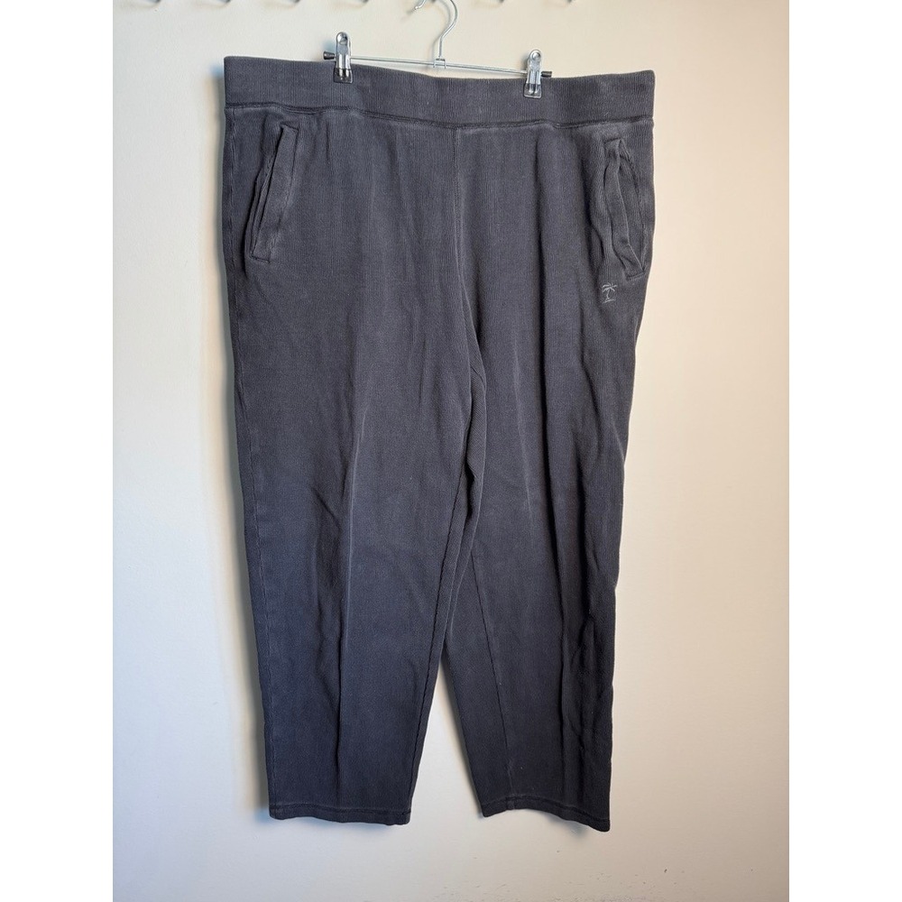 Tommy Bahama Mens Charcoal Ribbed Knit Lounge Pants XL Coastal Beachy Casual